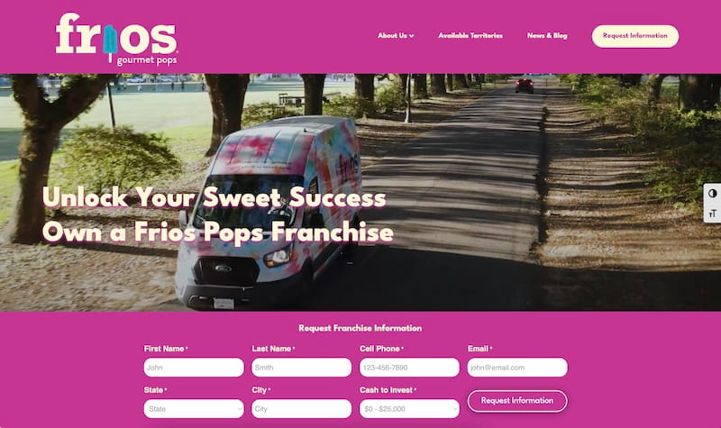 Frios Website Homepage