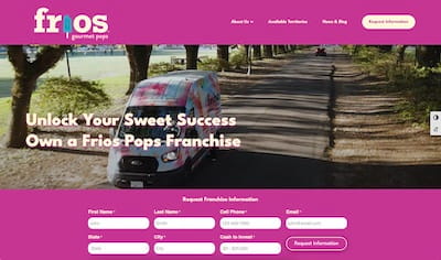 Frios Website Homepage